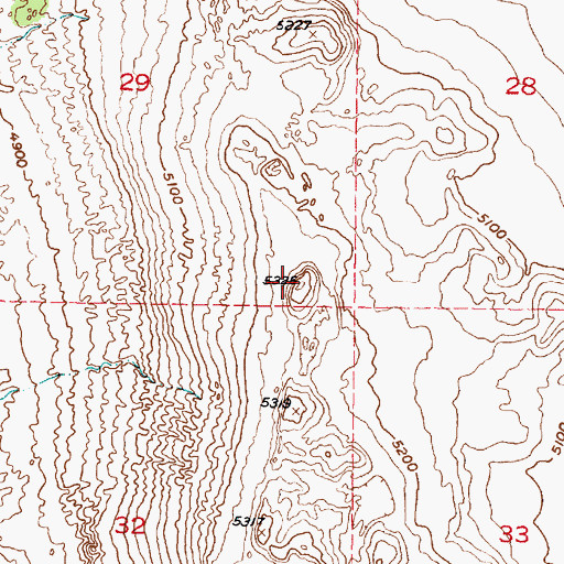 Topographic Map of Flat Hills, UT