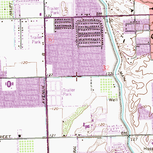 Topographic Map of Maxey Lateral, AZ