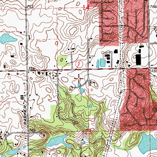 Topographic Map of Hidden Valley, IL