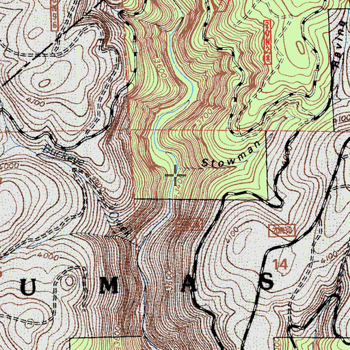 Topographic Map of Stowman Ravine, CA