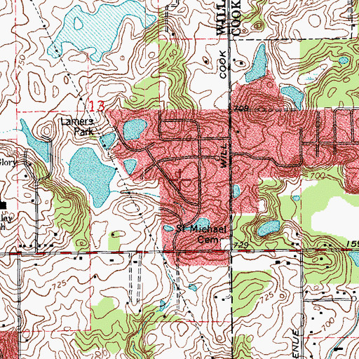 Topographic Map of Twin Lakes, IL