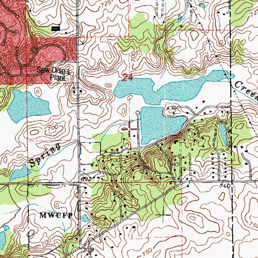 Topographic Map of Deboer Woods, IL