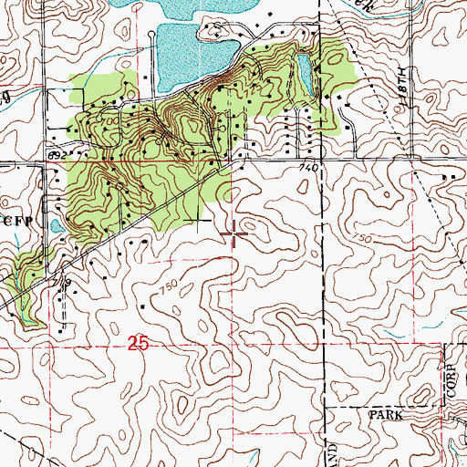 Topographic Map of Wedgewood Heights, IL