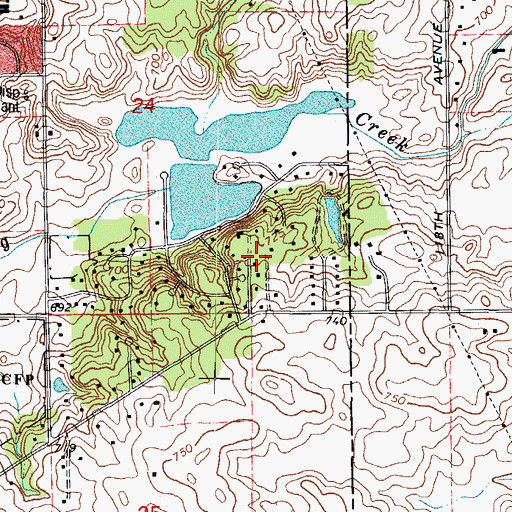 Topographic Map of Spaniel Woods, IL