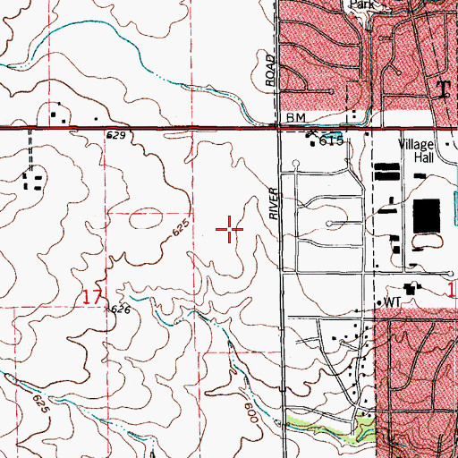 Topographic Map of Hunt Club, IL