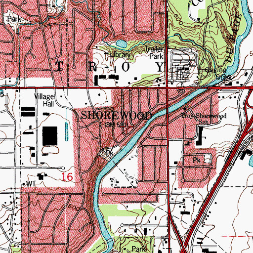 Topographic Map of Shorewood Beach, IL