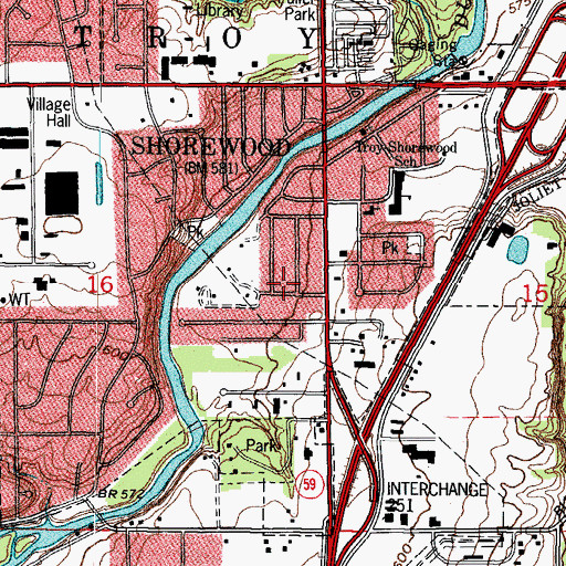 Topographic Map of Shorewood Park, IL