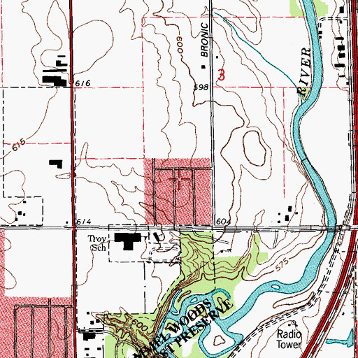 Topographic Map of Wellington Heights, IL