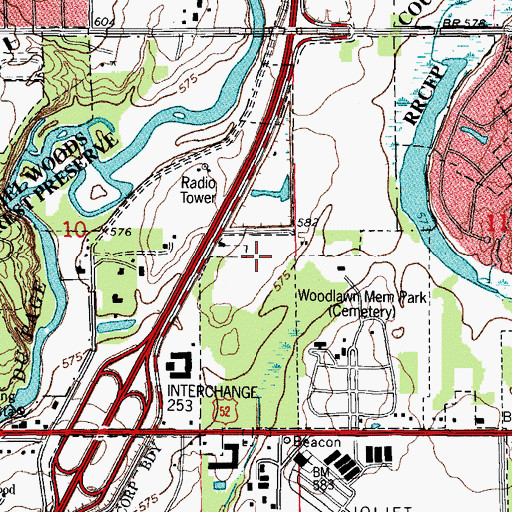 Topographic Map of Deer Run Estates, IL