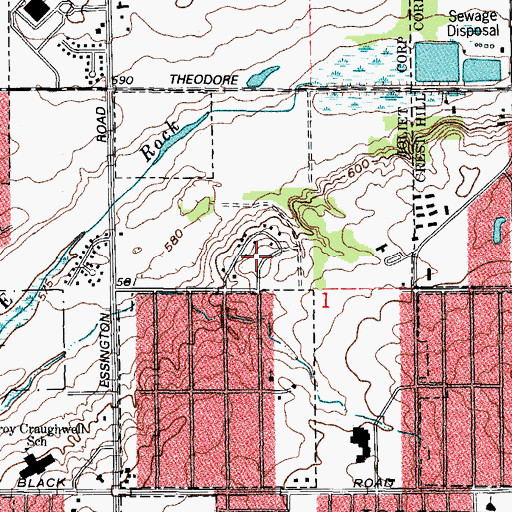 Topographic Map of Pleasant Knoll, IL