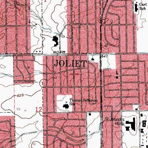 Topographic Map of Sayles Manor, IL