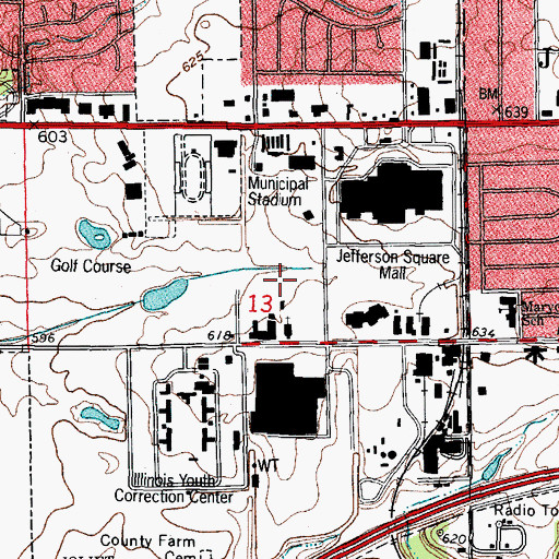 Topographic Map of Fairway Estates, IL