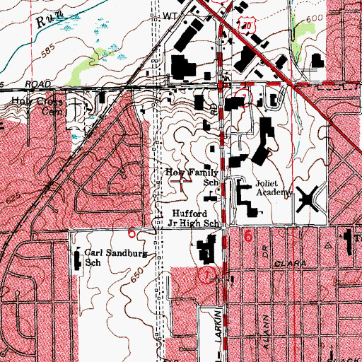Topographic Map of Larkins Pointe, IL