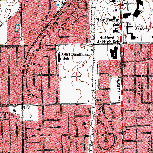 Topographic Map of Stonegate, IL