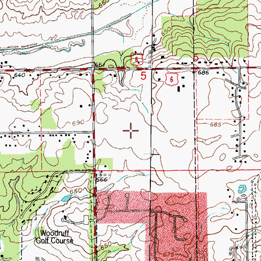 Topographic Map of Chesnut Pointe, IL
