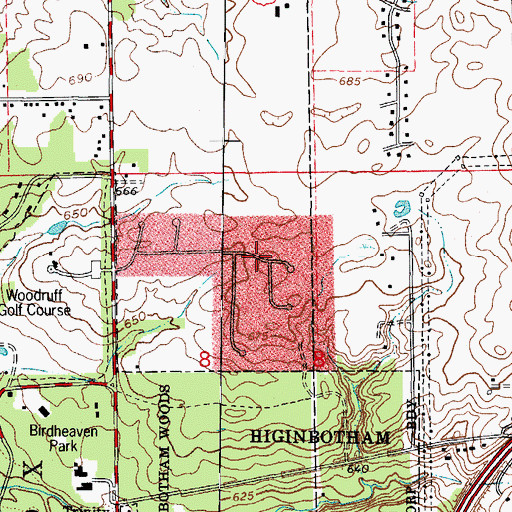 Topographic Map of Coventry Heights, IL