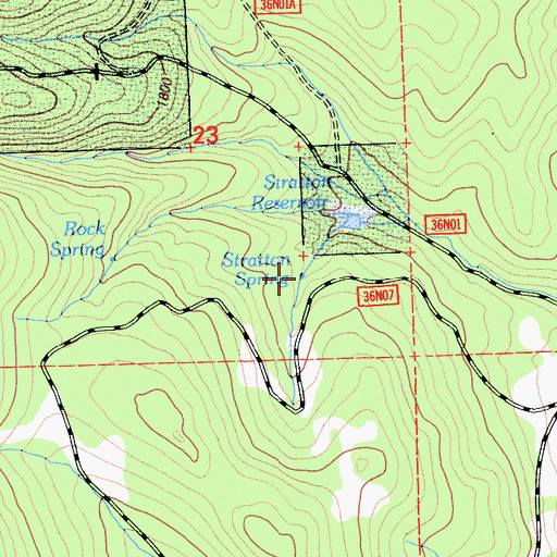 Topographic Map of Stratton Spring, CA