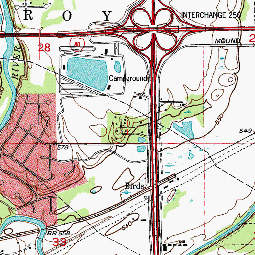 Topographic Map of Oak Lane, IL