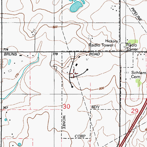 Topographic Map of Gorman Farm, IL