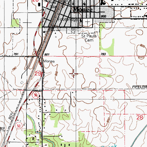 Topographic Map of Walkers Grove, IL