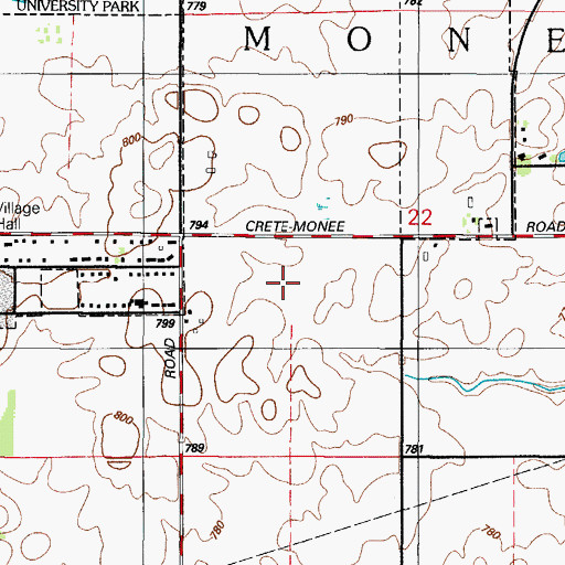 Topographic Map of Country Meadows, IL
