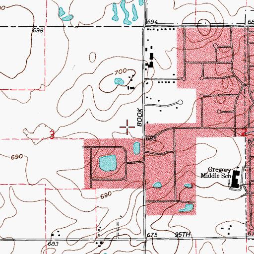 Topographic Map of Shell Lake Estates, IL