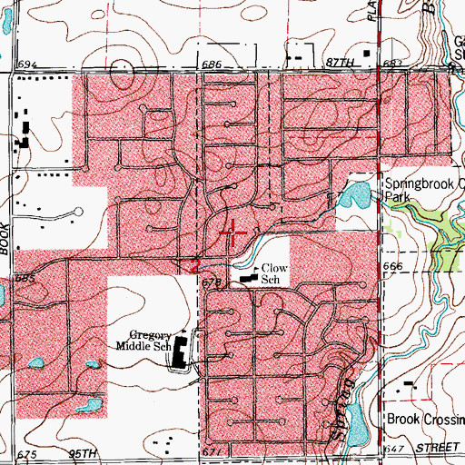 Topographic Map of Crossing, IL