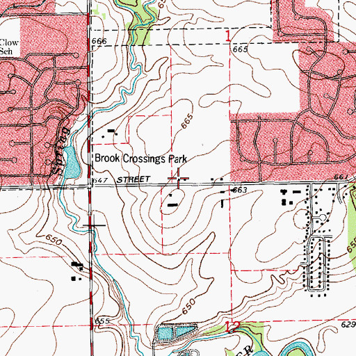 Topographic Map of Breckenridge Estates, IL