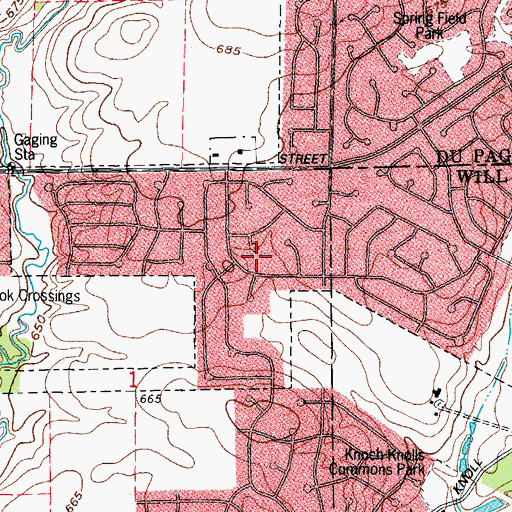 Topographic Map of Old Sawmill, IL