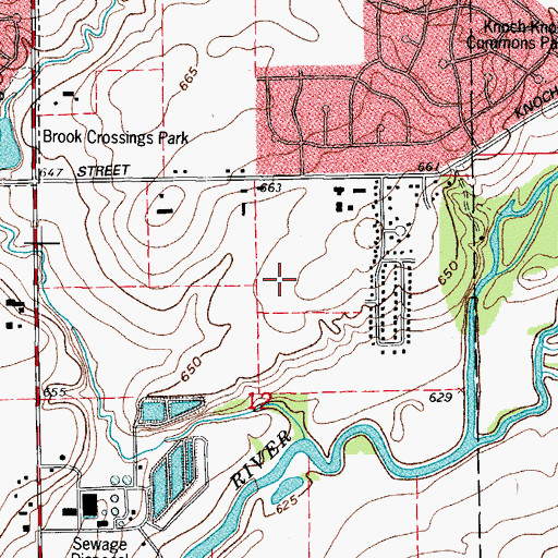 Topographic Map of Rivercrest Estates, IL