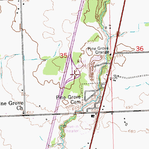 Topographic Map of Sault Sainte Marie Rest Area, MI
