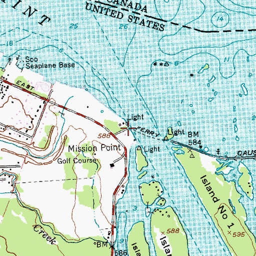 Topographic Map of Sugar Islander Ferry, MI
