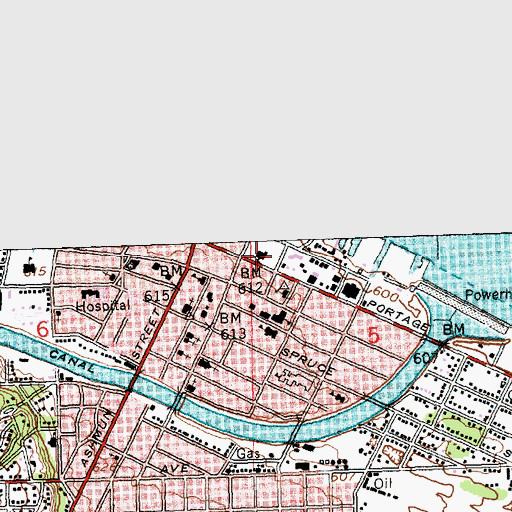 Topographic Map of River of History Museum, MI