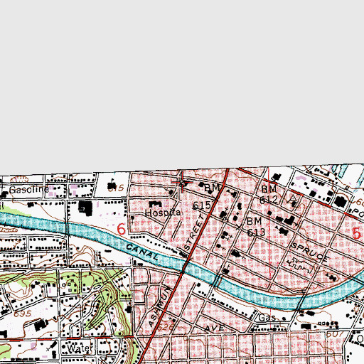 Topographic Map of Sault Sainte Marie Post Office, MI