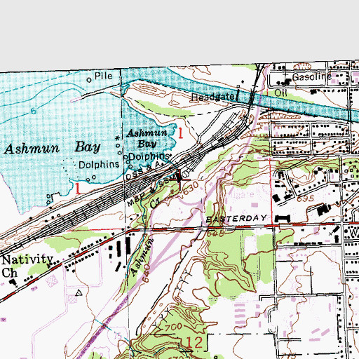 Topographic Map of Sault Ste Marie Station, MI