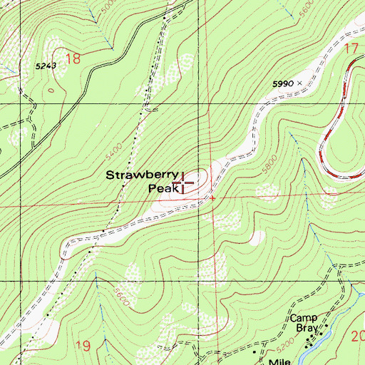 Topographic Map of Strawberry Peak, CA