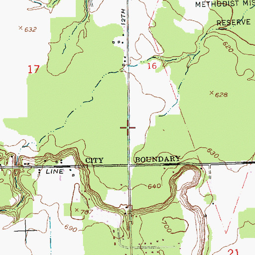 Topographic Map of Kewadin Park, MI
