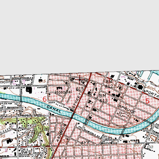 Topographic Map of Sault Sainte Marie Fire Department, MI
