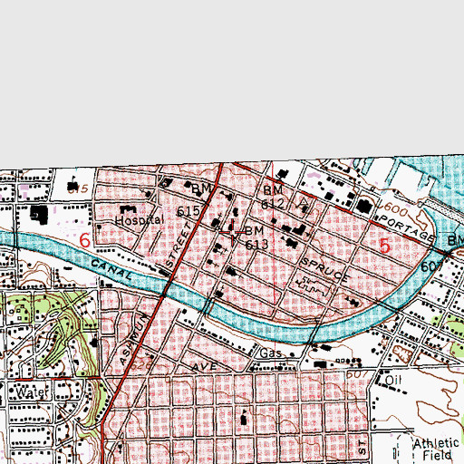 Topographic Map of Chippewa County Sheriff's Dept, MI