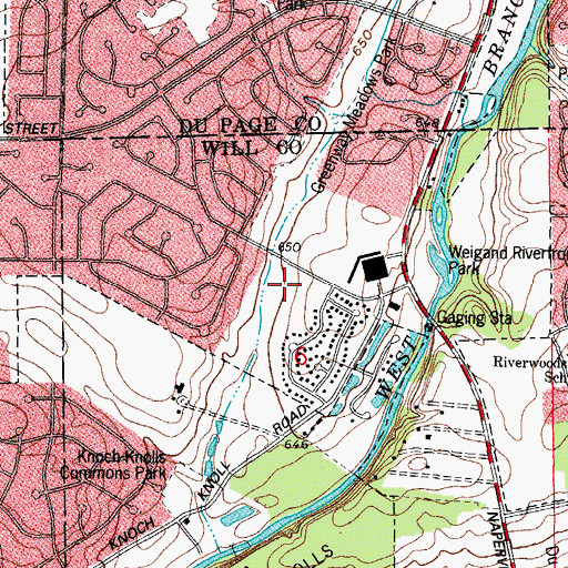 Topographic Map of River Oaks, IL
