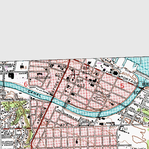 Topographic Map of Chippewa County Courthouse, MI