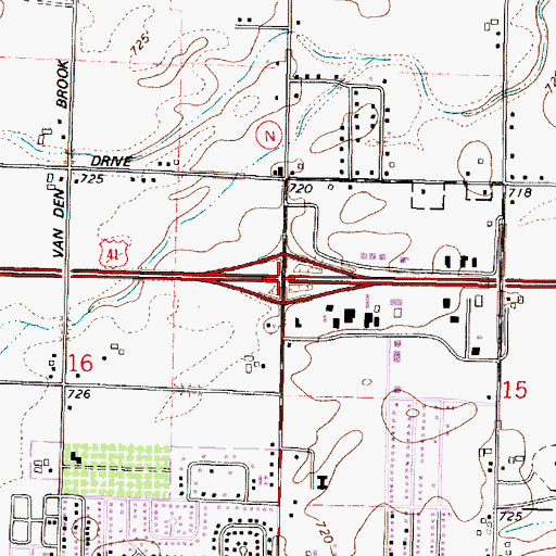 Topographic Map of Interchange 146, WI