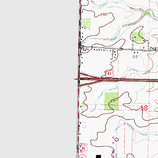 Topographic Map of Interchange 144, WI