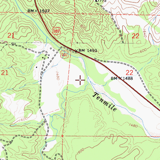 Topographic Map of Streeter Creek, CA