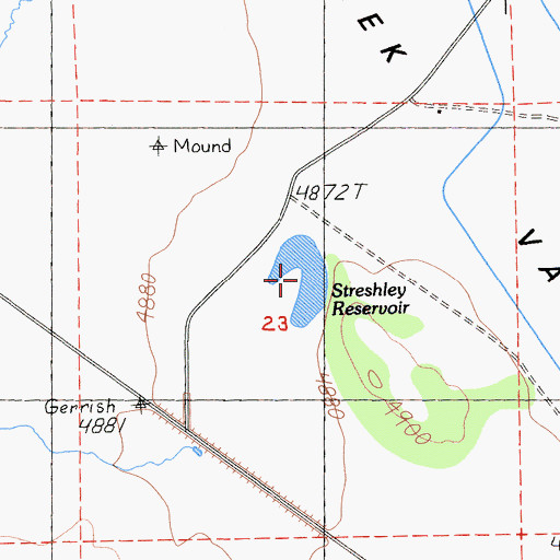 Topographic Map of Streshley Reservoir, CA