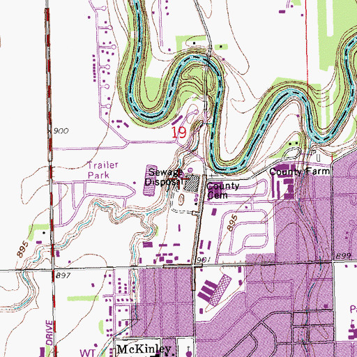 Topographic Map of Fargo Wastewater Treatment Plant, ND
