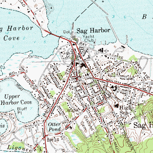 Topographic Map of Sag Harbor United Methodist Church, NY