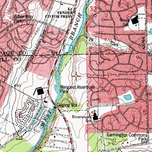 Topographic Map of Winchester Place, IL