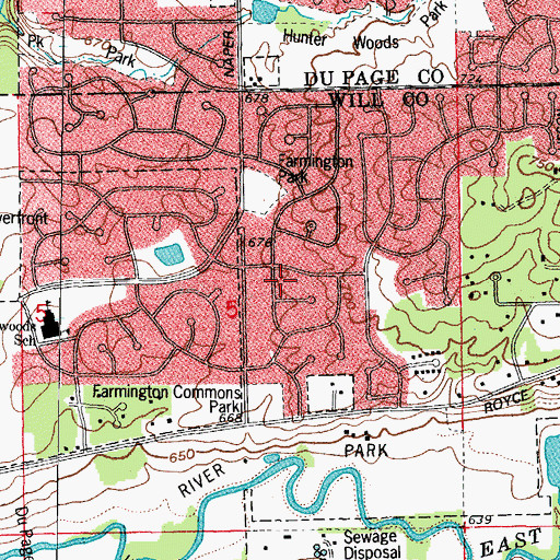 Topographic Map of Farmington, IL