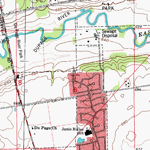 Topographic Map of Woodleaf, IL